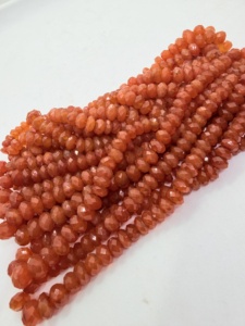 Cuentas facetadas de cornalina natural en forma de rondel, hilo de 16 pulgadas, naranja, para fabricación de joyas, venta al por mayor - Product Image 6