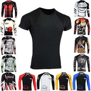 Men Rash Guard <b>Compression</b> T <b>Shirt</b> Short Sleeve Swim <b>Shirt</b> UV Protection Quick Dry Custom Branding OEM - Product Image 5