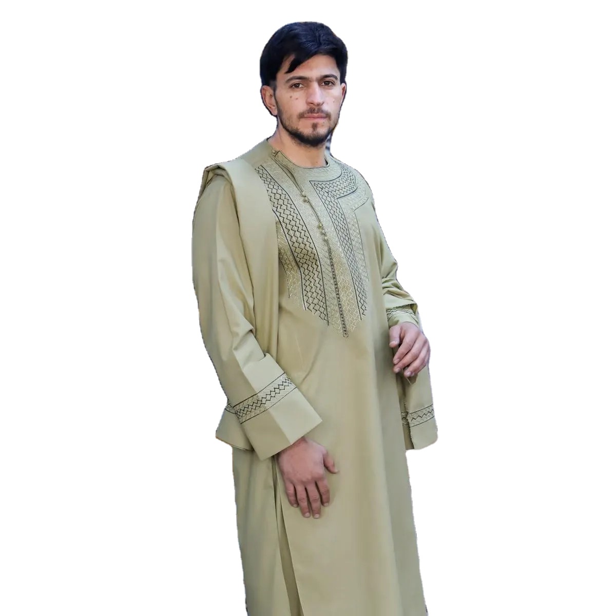 afghani dress design for men Handmade Black Afghan Men's Outfit, Gold Embroidery
