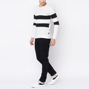 Camiseta de manga larga de algodón para hombre, corte regular, suave y cómoda, ropa informal, tejido ligero y transpirable, cuello redondo, elegante. - Product Image 3