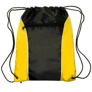 Black and Gray <b>Drawstring</b> <b>Backpack</b> Polyester Plain Dyed Adjustable Sport Bag for Outdoor Use Wholesale Pack OEM Supplier - Product Image 6