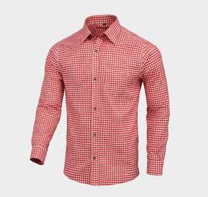 Camisa roja bávara para hombre del Oktoberfest, tradicional, de algodón, de manga larga, diseño alemán, tallas S a 4XL - Product Image 1