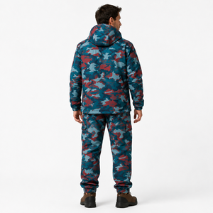 New Arrival Men’s Customize <b>Camo</b> Hooded Windbreaker Tracksuit Winter Outdoor Tactical Style <b>Jacket</b> Cargo Pants Wholesale Hoodies - Product Image 4