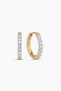 <b>Hoop</b> <b>Earring</b> 14K 18K <b>Solid</b> Gold Round Cut Lab Grown Solitaire Everyday Wear Classic Elegant Chunky Huggies For Women Manufacture - Product Image 5