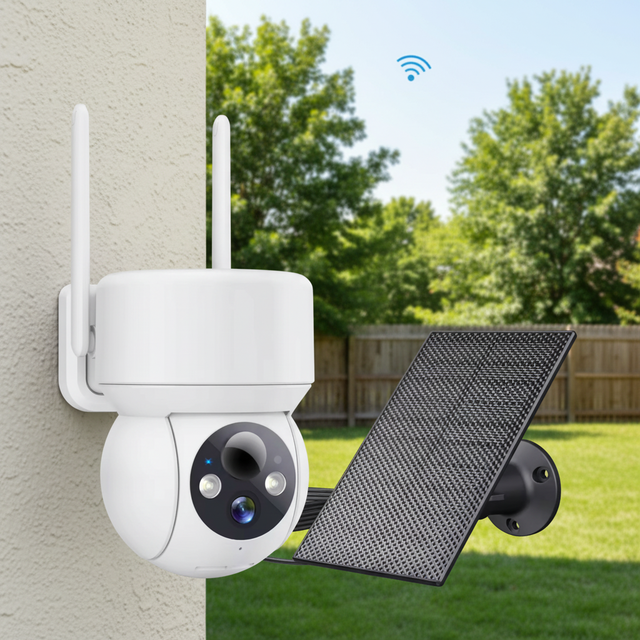 Wifi Security Camera with Solar Panel Home Outdoor Waterproof PIR Motion Detection HD