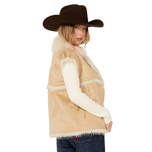 Women's Boutique Leather <b>Vest</b> Genuine Lambskin Private Label Factory Price Wholesale Manufacturer - Product Image 5