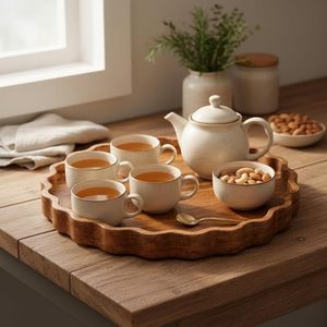 Rectangle Mango Wood High Quality Handmade Serving <b>Tray</b> Decorative Platter for Living Room <b>Tea</b> Coffee Breakfast Dining Table - Product Image 3