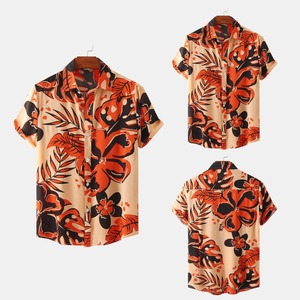เสื้อฮาวายชาย แขนสั้น ลายดอกไม้ เสื้อชายหาด สำหรับวันหยุดฤดูร้อน ติดกระดุมสำหรับผู้ชาย - Product Image 1