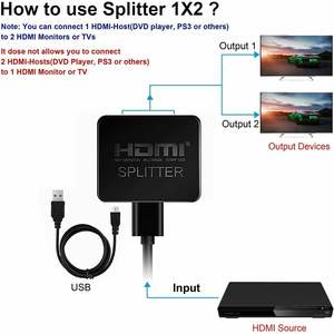 4K 1-in-2-out per Splitter HDMI Full HD 1080P amplificatore 3D Video Splitter & convertitori - Product Image 6