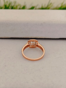 Women's Rose Gold 10K Gold Diamond Engagement Ring <b>Princess</b> Cut Pave Setting Classic Style <b>Jewelry</b> - Product Image 2