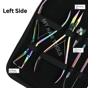 Kit de Herramientas para Extensiones de Cabello de Acero Inoxidable con Alicates de Crimpado Microlink, Alicates para Abrir Anillas, Alicates de Tracción, Tijeras de Barbero y Clips - Product Image 3
