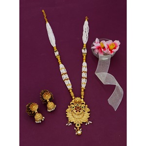 Indian Gold Plated Stone Necklace <b>Set</b> and Gold Plated Antique <b>Jewellery</b> , Wholesale Artificial Jewels <b>jewellery</b> <b>sets</b> <b>for</b> women - Product Image 3
