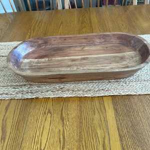 Bandeja Decorativa Multiusos de Madera Clásica Ecológica Hecha a Mano, Tazón para Masa Pulido, Soporte para Pan y Frutas, Estilo Rústico para Mesa - Product Image 5