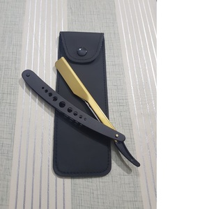 Professional Barber Folding Shaving <b>Razor</b> Gold <b>Single</b> Half <b>Blade</b> Straight Edged <b>Razors</b> with Custom Logo - Product Image 3