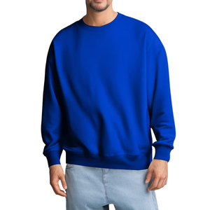 Sudadera de cuello redondo para hombre, estilo oversize, de forro polar, poliéster, informal, estilo urbano, color liso, ajuste holgado, primavera, colores personalizables - Product Image 5