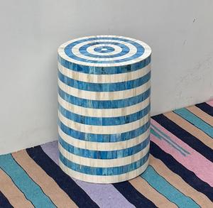 Table à tiroirs en os incrusté de la marque ILAHI, design moderne, détails en agate, rangement à trois niveaux, meuble portable pour la maison - Product Image 4