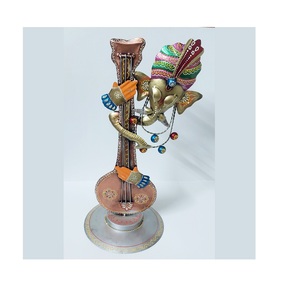 Escultura Decorativa Premium de Ganesh Ji con Sitar para Elevar el Ambiente Ejecutivo, Ideal para Decoración de Escritorio de Oficina y Área de Estudio - Product Image 1