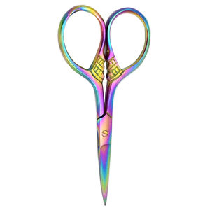 Ciseaux à cuticules en acier inoxydable de couleur arc-en-ciel à lame incurvée et affûtée avec un design élégant pour une utilisation en salon - Product Image 4