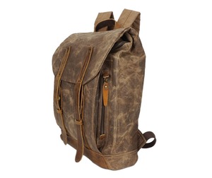 Sac à dos en cuir et toile vintage pour voyage, école, ordinateur portable, haute qualité, vente en gros, marque privée, usine LCB-0082 - Product Image 6