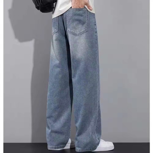 Jean droit pour homme très demandé, prix raisonnable, faible MOQ, en denim élégant, boutonné, respirant, léger, décontracté, printemps, été, automne - Product Image 2