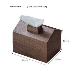 Boîte à mouchoirs en bois simple pour la maison et les restaurants, design créatif et mignon avec gravure pour le salon - Product Image 2