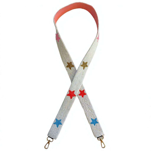 Textile Swiftie <b>Pink</b> Embroidered <b>Purse</b> Strap Beld Fancy Stars Metal Hooks Stylish Handmade Design Personalized Accessory for Bag - Product Image 5