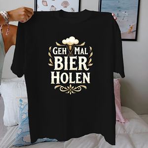 Frase Deutsch Get Beer diseño puro algodón Mujer camiseta ajuste cómodo - Product Image 2