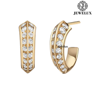 Natural IGI Certified VVS Diamond <b>Stud</b> Earrings 925 Sterling <b>Silver</b> Rhodium Plated for Women's Parties Wedding From India - Product Image 1