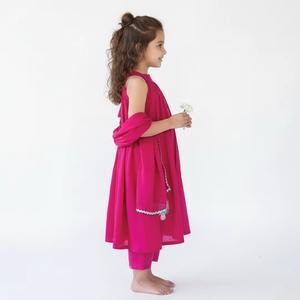ชุดทูนิคผ้าคอตตอนมัลมัลมัลมัลมัลมัลมัลมัลลูกแพร์ปักลายสำหรับเด็กสีชมพูอมม่วงแดง - Product Image 5