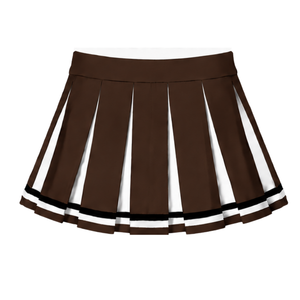 Ensemble d'uniforme de cheerleading marron, haut sans manches à col en V, jupe plissée, tenue de danse pour équipe sportive, entraînement, compétition, performance - Product Image 6