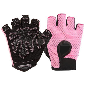 Black Pink Womens Gym Gloves <b>Half</b> Finger Breathable Workout Gloves Padded Palm Fitness Training Bulk OEM Ladies Exercise Gloves - Product Image 1