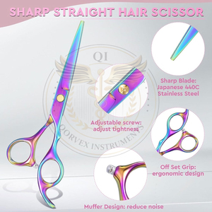 Tijeras Profesionales de Peluquería - Tijeras de Corte y Entresacado de Cabello de 6.5 Pulgadas, Set para Principiantes, Color - Product Image 4