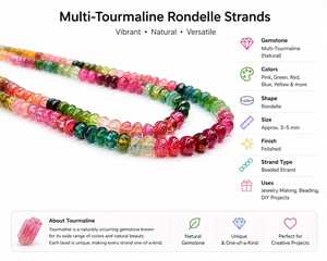 Perles de pierres précieuses naturelles multi-tourmalines 5-5,5 mm, lisses, polies, en forme de rondelle, avec jeu de couleurs, 15-16 pouces, pour la fabrication de bijoux - Product Image 4