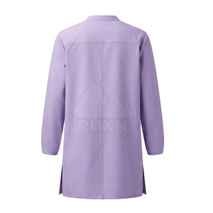 เสื้อกาวน์ถักนิตติ้งแบบใหม่ ผ้าฝ้าย 100% แขนยาว สำหรับแพทย์ พยาบาล นักศึกษา พนักงาน ทีมวิจัย - Product Image 2