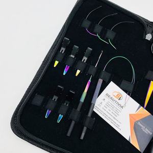 Alicate plano para extensiones de cabello, kit de herramientas de extensión de cabello de plasma múltiple de acero inoxidable de grado quirúrgico, logotipo de impresión personalizado - Product Image 4