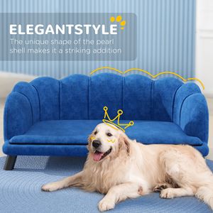 Collezione Autunnale: Divano per Animali Domestici Blu Scuro con Design a Perle per Cani di Taglia Media e Grande, Gambe in Legno Massello con Cuscino per Piccoli Animali - Product Image 5