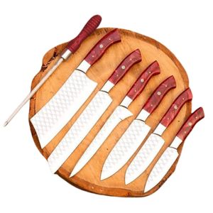 Ensemble de couteaux en acier inoxydable de haute qualité, faits à la main, 7 pièces, manche personnalisé, durable, poli, longueur 8-9,9 pouces, bord dentelé tranchant - Product Image 1