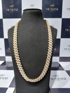 925 Sterling Silver Rose Gold Moissanite Cuban Link <b>Chain</b> Pass Diamond Tester Hip Hop <b>Iced</b> <b>Out</b> Necklace For Men - Product Image 1