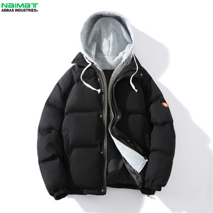 Modern Adjustable Drawstring Hood Puffer <b>Jacket</b> Men Casual Windproof <b>Padded</b> Bubble Outerwear Quilted Winter Coat - Product Image 6
