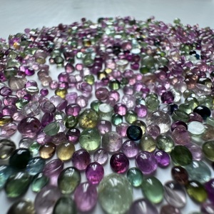 Lot de tourmalines naturelles multicolores 133 carats, cabochons en poire, pierres précieuses transparentes, tailles mixtes de 3 à 6 mm, haute brillance, vente en gros - Product Image 2
