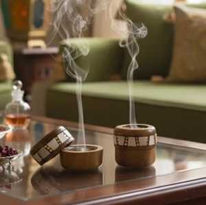 Latest Fancy Design Wooden Resin Pattern Bakhoor Wedding Religious Aromatic Fragrance Durable Wood Incense <b>Burner</b> Stick Holder - Product Image 1