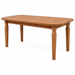 Mesa de Comedor Moderna Escandinava de Madera de Teca Sólida con Tablero Rectangular Redondeado para 8 Personas, Impermeable, para Comedor - Product Image 2