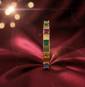 Elegante Brazalete Cuadrado con Múltiples Piedras, Plata 925, Chapado en Oro de 18K, Joyería de Diseño, Talla 2.6, Joyería de Plata Esterlina al por Mayor - Product Image 4