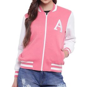 Chaqueta Varsity Ligera para Mujer, Estilo Urbano, con Bloques de Color, Tejido de Algodón, Cuello Alto, Manga Larga, Prenda Exterior de Invierno - Product Image 4