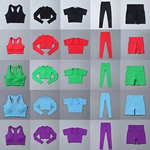 Conjunto Deportivo de 2 Piezas para Mujer, sin Costuras, para Gimnasio, Fitness, Ejercicio, Material Spandex/Nylon, Cintura Media, Logotipo Frontal - Product Image 6