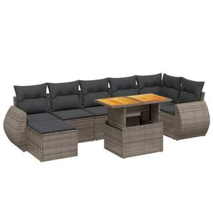 Conjunto de Sofás Modulares Grandes de Ratán PE Gris para Jardín, Colección Premium de Muebles Modulares para Exteriores - Product Image 2