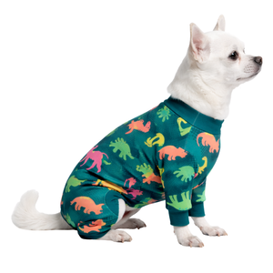 ชุดนอนสุนัขลายไดโนเสาร์ ชุดนอนสัตว์เลี้ยงแบบยืดนุ่ม ระบายอากาศได้ดี ชุดนอนสำหรับสุนัขขนาดเล็กถึงขนาดกลาง ใส่ในบ้านได้ทุกฤดู - Product Image 3