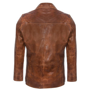 Chaqueta de Cuero y Lona Transpirable y Cómoda para Hombre, Chaqueta de Cuero Genuino Impermeable y a la Moda para Invierno, Precio al por Mayor - Product Image 3