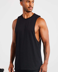Débardeur Homme Noir Sans Manches Col Rond Couleur Unie Respirant Tricoté Style Décontracté Vêtement de Fitness Qualité Supérieure 120 g - Product Image 1