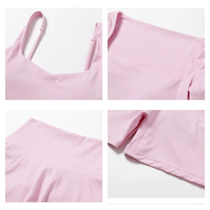 Women's High Waist Seamless <b>Pink</b> Sports <b>Leggings</b> Set With Ruched Butt Design For Yoga <b>Gym</b> Training Activewear Shorts - Product Image 6